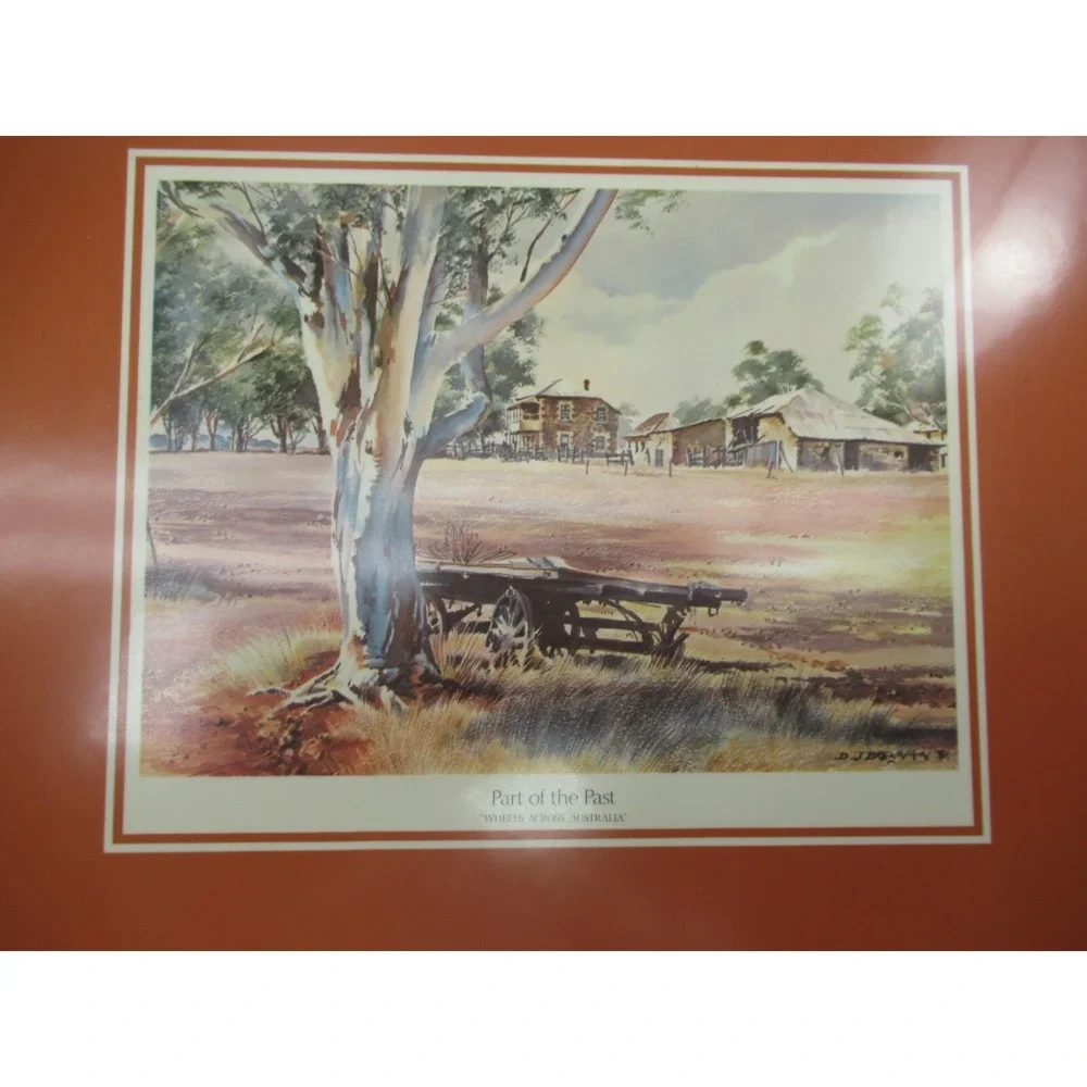 English Life Set 4 Cork Backed Placemats Wheels Australia Made England vintage